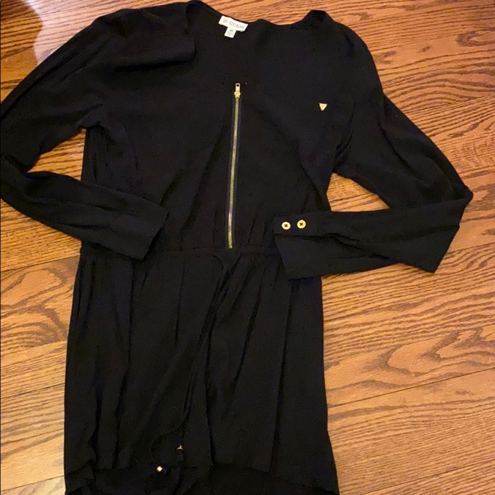Black long sleeve romper by Guess